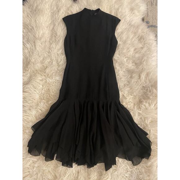 Ralph Lauren Collection Purple Label Midi Silk Black Cocktail Dress 4 Runway 09 - Picture 6 of 16